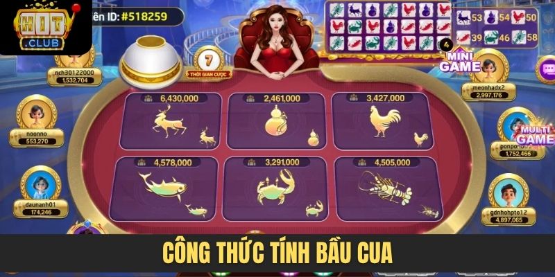 công thức tính bầu cua